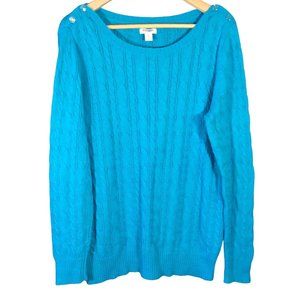 Size: XL - Knit Sweater w/ Shoulder Button Details